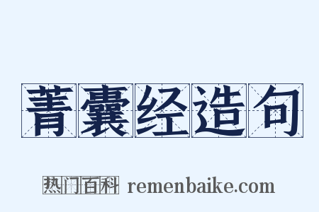 菁囊经造句是什么意思的图片